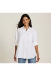 Lands' End No Iron Oversized Poplin Extra Long Tunic In White
