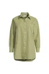 Lands' End Oversized Seersucker Shirt In Green