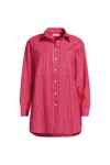 Lands' End Oversized Seersucker Shirt In Red