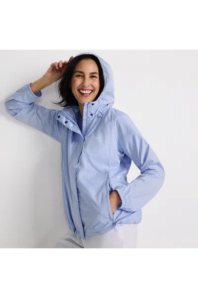 Lands' End Women's Packable Water Resistant Upf 50 Windbreaker Jacket In Blue
