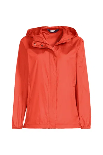Lands' End Women's Packable Water Resistant Upf 50 Windbreaker Jacket In Multi