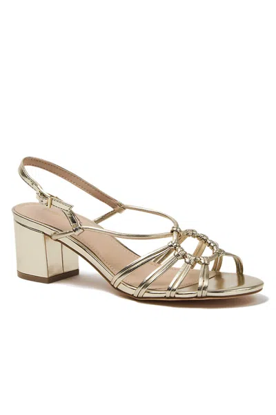 Lands' End Women's Pasadena Knotted Heel Sandals In Gold