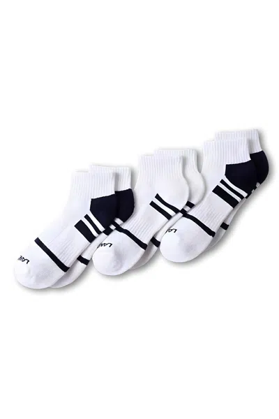 Lands' End Women's Performance Cushion Quarter Crew Socks 3 Pack In Red