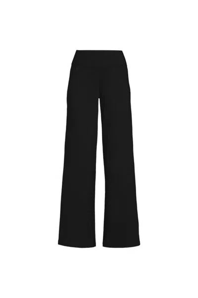 Lands' End Women's Petite Active Hi Impact High Rise Wide Leg Pants In Black