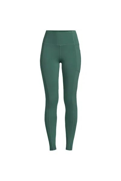 Lands' End Women's Petite Active High Impact Pocket Leggings In Green