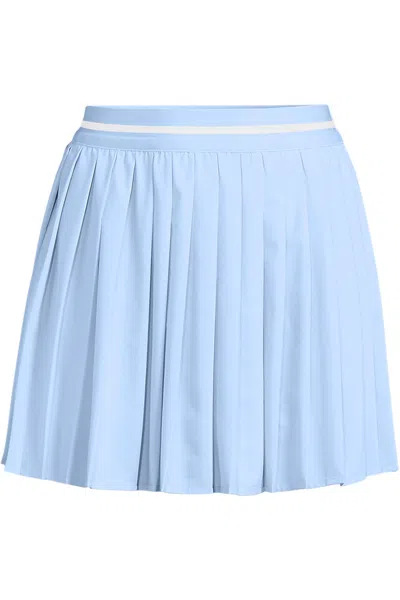 Lands' End Women's Petite Active Woven Pleated Skort In Blue