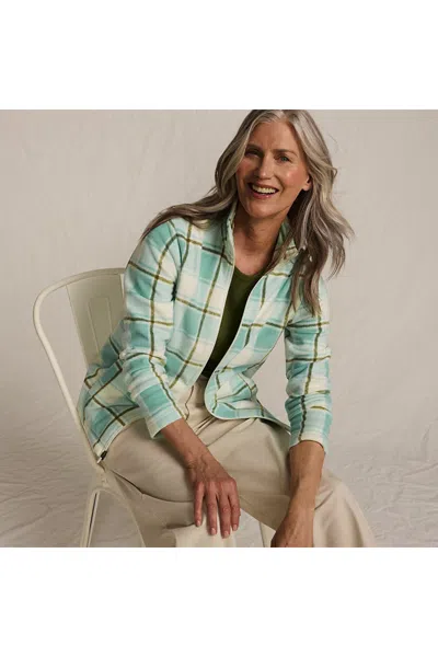 Lands' End Women's Petite Anyweather Fleece Full Zip Print Jacket In Green