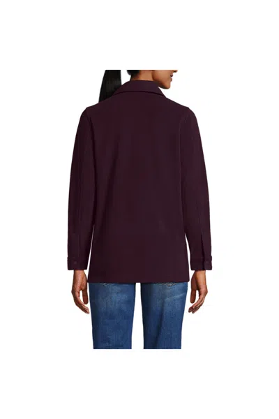 Lands' End Women's Petite Anyweather Fleece Shirt Jacket In Burgundy