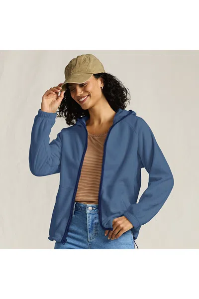 Lands' End Women's Petite Anyweather Raindefense Fleece Full Zip Jacket In Blue