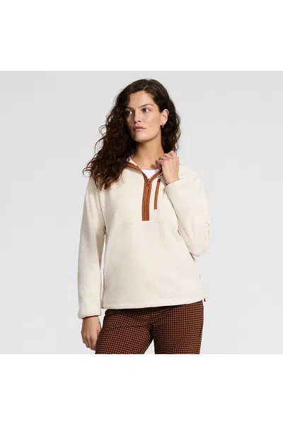 Lands' End Women's Petite Anyweather Raindefense Hooded Half Zip Fleece Pullover In Neutral