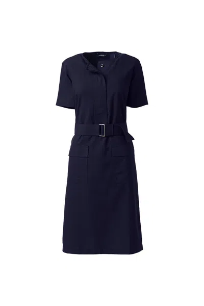 Lands' End Women's Petite Cargo Dress In Blue
