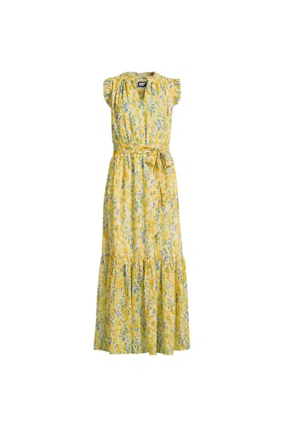 Lands' End Women's Petite Chiffon Maxi Dress With Ruffle Detail In Multi