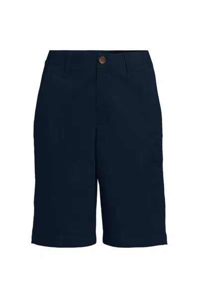 Lands' End Women's Petite Chino Fixed Waistband 12" Shorts In Blue