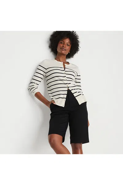Lands' End Women's Petite Classic 12" Chino Shorts In Black