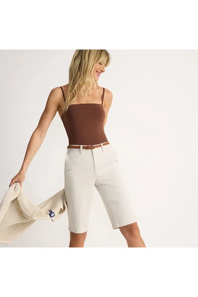 Lands' End Women's Petite Classic 12" Chino Shorts In White