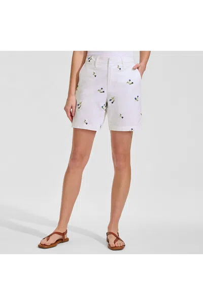 Lands' End Women's Petite Classic 7" Chino Shorts In White