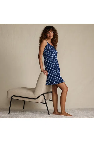 Lands' End Women's Petite Cooling Knee Length Slip Nightgown In Blue