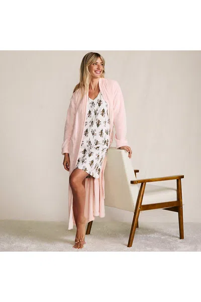 Lands' End Women's Petite Cotton Interlock Relaxed Above The Knee Nightgown In Neutral