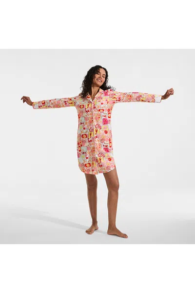 Lands' End Women's Petite Cotton Poplin Long Sleeve Sleepshirt Nightgown In Neutral