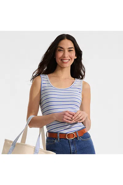 Lands' End Women's Petite Cotton Tank Top In Blue