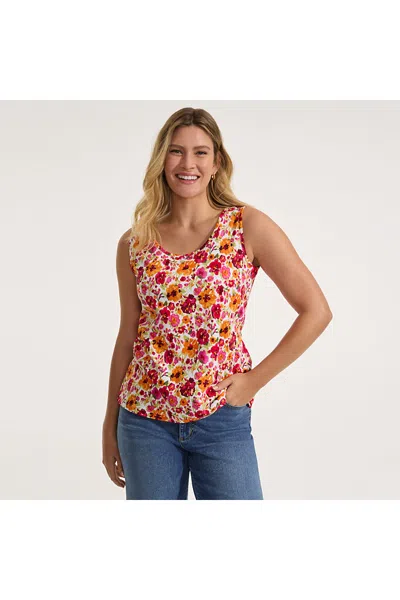 Lands' End Women's Petite Cotton Tank Top In Multi