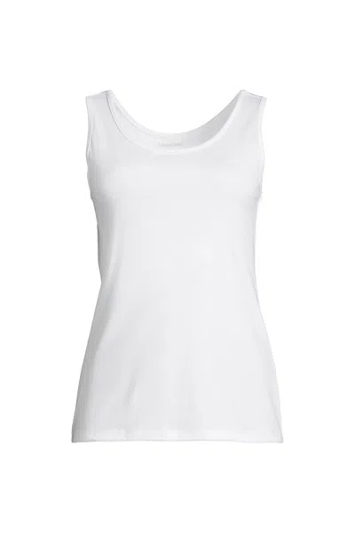 Lands' End Women's Petite Cotton Tank Top In White
