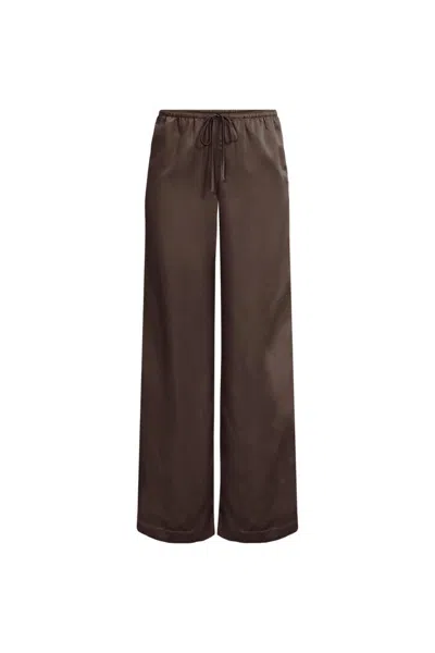 Lands' End Women's Petite Creaseless Silky High Rise Wide Leg Drawstring Pants In Multi