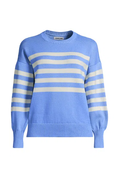 Lands' End Women's Petite Drifter Jersey Crewneck Sweater In Multi