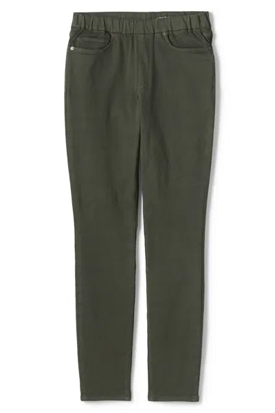 Lands' End Women's Petite Elastic Waist High Rise Pull On Skinny Legging Colorful Jeans In Green