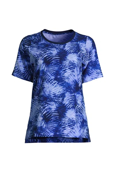 Lands' End Women's Petite Elbow Sleeve 365 Tunic Top In Blue