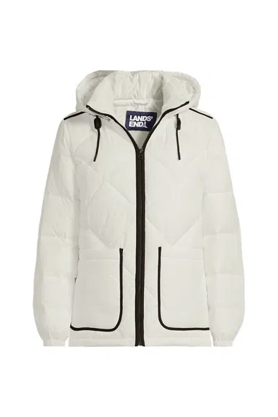 Lands' End Women's Petite Featherfree Insulated Diamond Quilted Jacket In Neutral