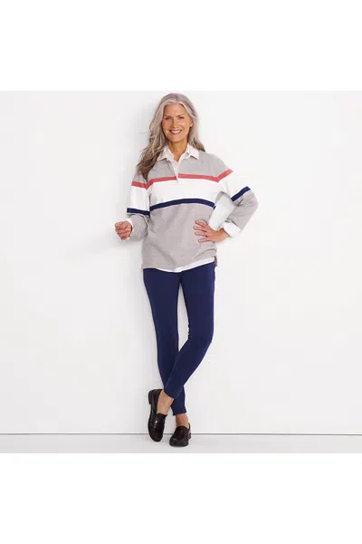 Lands' End Women's Petite High Rise Serious Sweats Fleece Lined Pocket Leggings In Blue