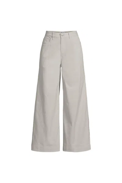 Lands' End Women's Petite Knockabout Chino High Rise 5 Pocket Wide Leg Crop Pants In Tan