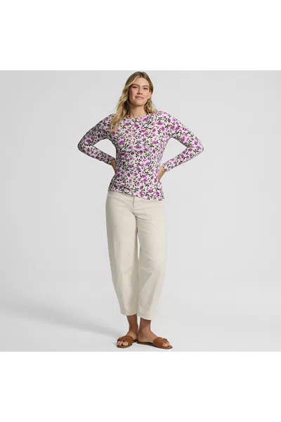 Lands' End Women's Petite Lightweight Jersey Skimming Long Sleeve Crew Neck T-shirt In Purple