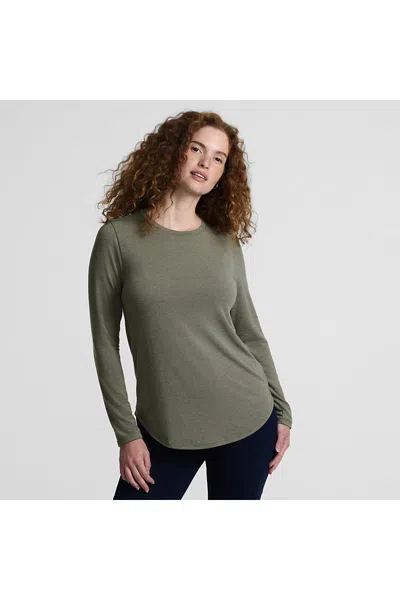 Lands' End Women's Petite Long Sleeve Cooling Performance Tunic Tee In Green