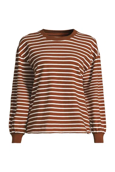 Lands' End Women's Petite Long Sleeve Mariner Jersey T-shirt In Multi