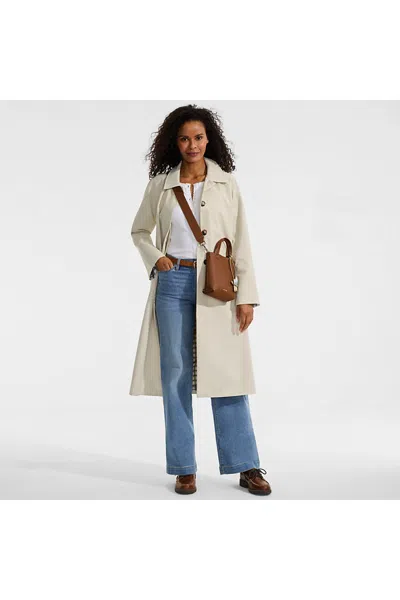 Lands' End Women's Petite Mac Raincoat In Ivory