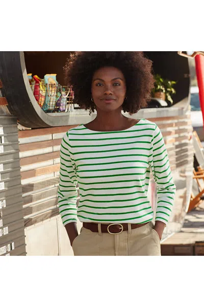 Lands' End Women's Petite Mariner Jersey Boatneck Top In Ivory