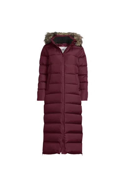 Lands' End Women's Petite Max 600 Down Long Maxi Coat In Red