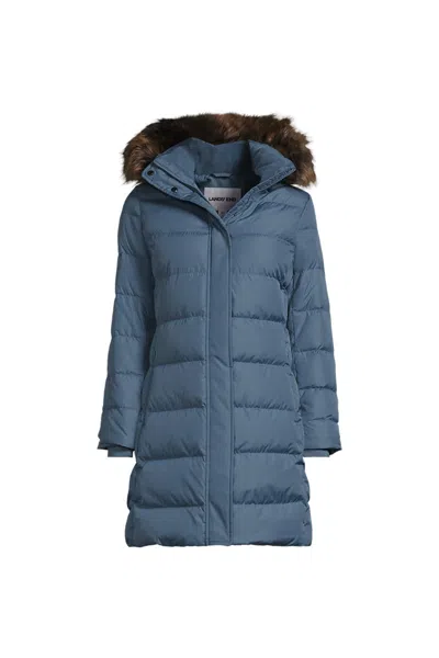 Lands' End Women's Petite Max 600 Down Puffer Coat In Blue