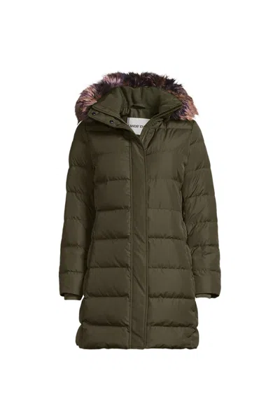 Lands' End Women's Petite Max 600 Down Puffer Coat In Green
