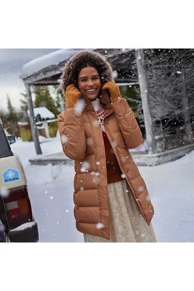 Lands' End Women's Petite Max 600 Down Puffer Coat In Tan