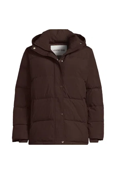 Lands' End Women's Petite Max 600 Down Puffer Jacket In Brown