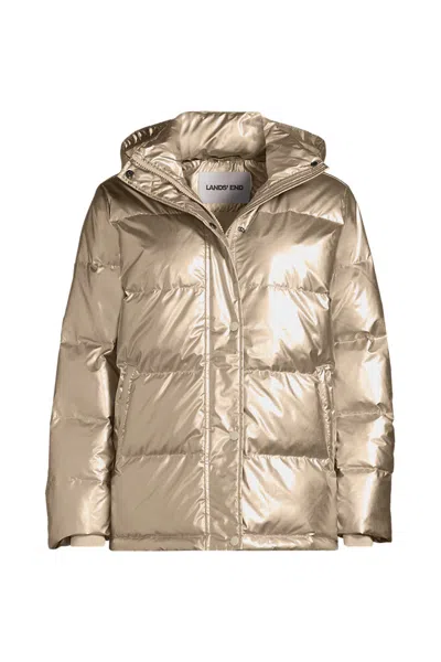 Lands' End Women's Petite Max 600 Down Puffer Jacket In Gold