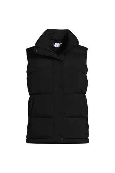 Lands' End Women's Petite Max 600 Down Puffer Vest In Black