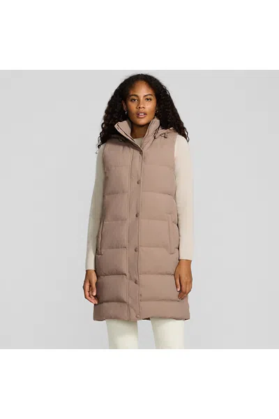 Lands' End Women's Petite Max 600 Down Puffer Vest In Brown