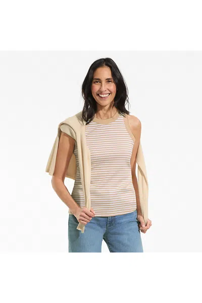 Lands' End Women's Petite Micro Rib Crew Neck Tank In Black