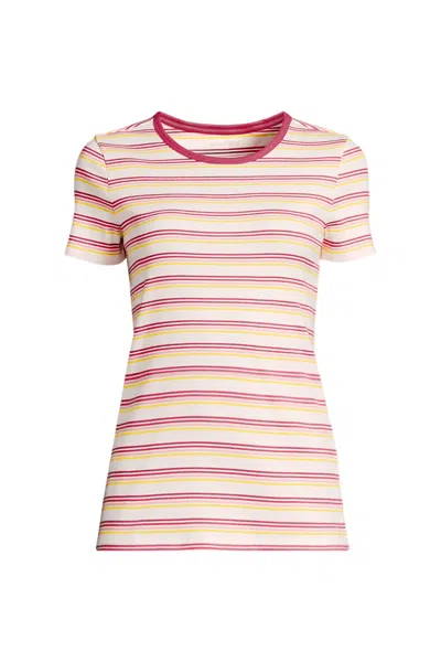 Lands' End Women's Petite Micro Rib T-shirt In Multi