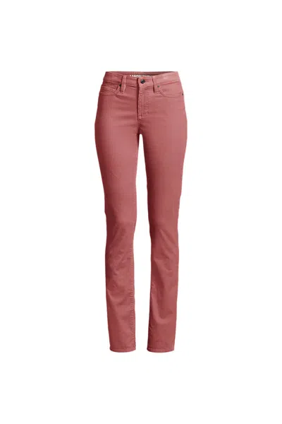 Lands' End Women's Petite Mid Rise Straight Leg Corduroy Pants In Red