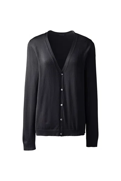Lands' End Women's Petite Performance Cardigan Sweater In Black